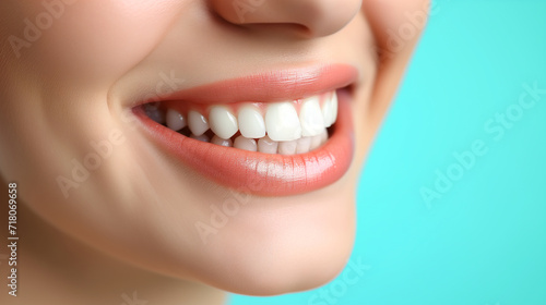 close up of woman smile with healthy teeth