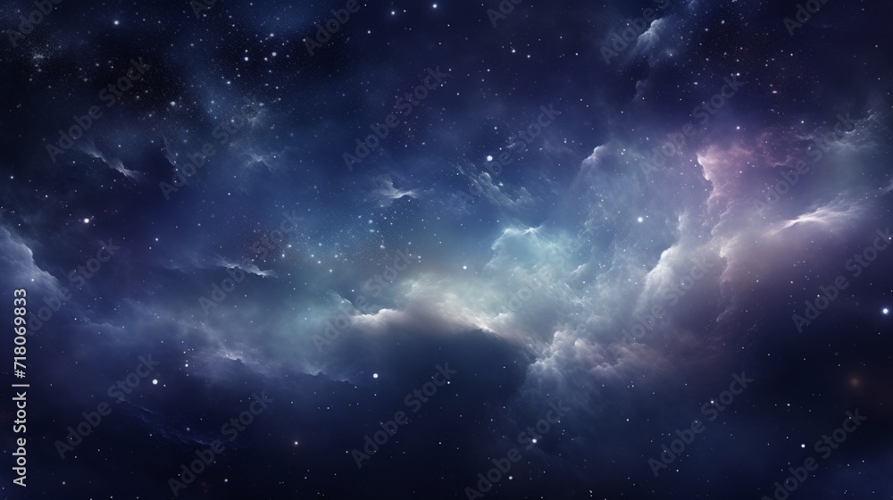 A cosmic-themed background design with celestial elements, featuring stars and galaxies against a deep, dark backdrop for a mesmerizing effect.