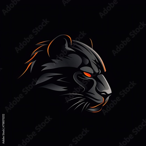 Panther Animal Colorful Illustration Flat Object Generative AI