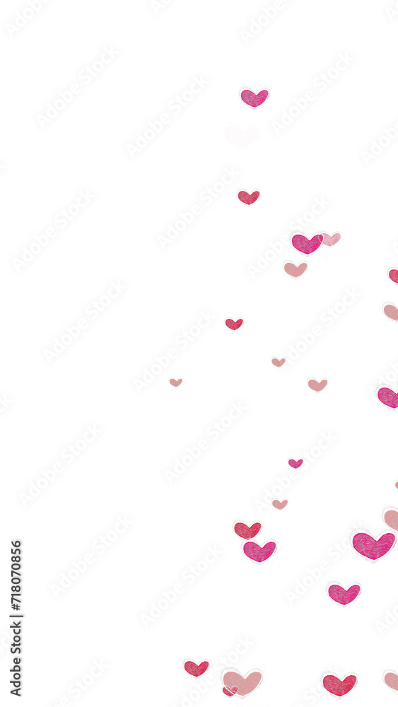 png chalk heart doodles on transparent background, vertical social media story background ,hearts scribble love and valentine design element	