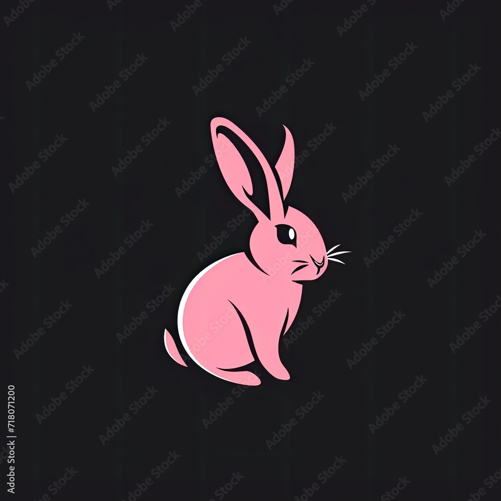 Rabbit Animal Colorful Illustration Flat Figure Generative AI Rabbit Animal Colorful Illustration Flat Figure Generative AI