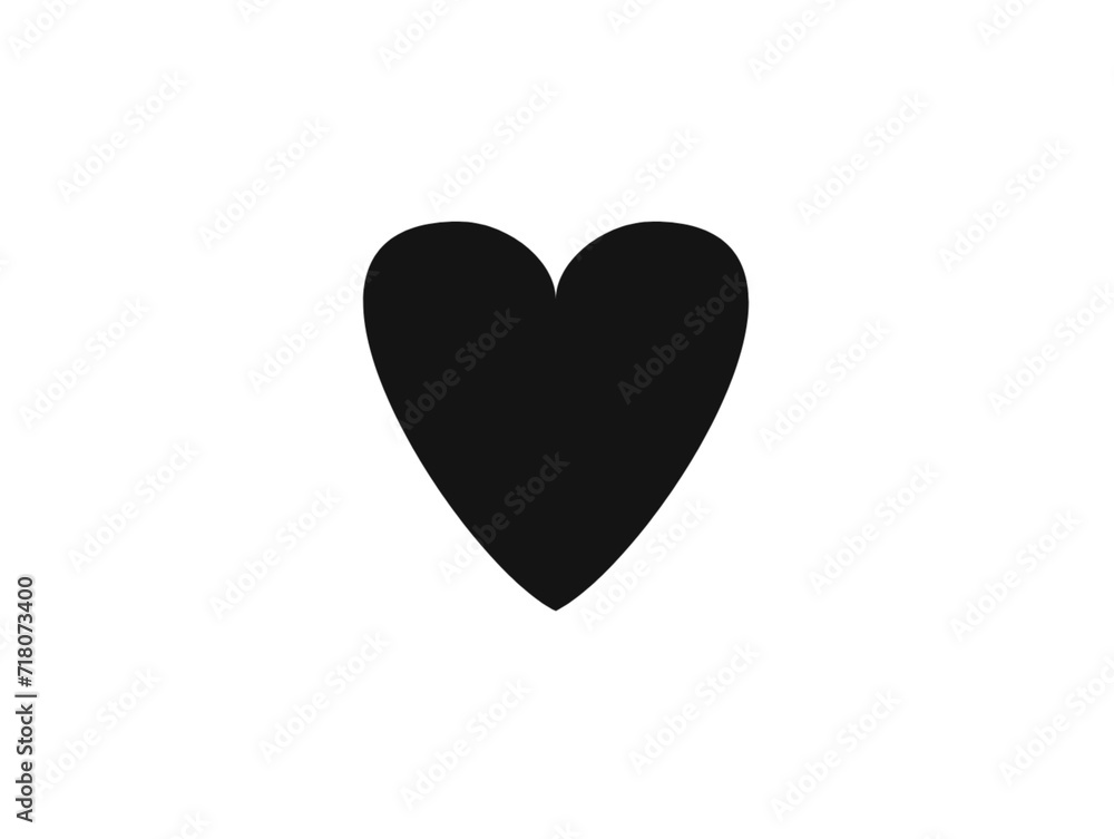 Black heart on white background.Heart shaped Heart. Black heart on white background.Heart shaped Heart.
