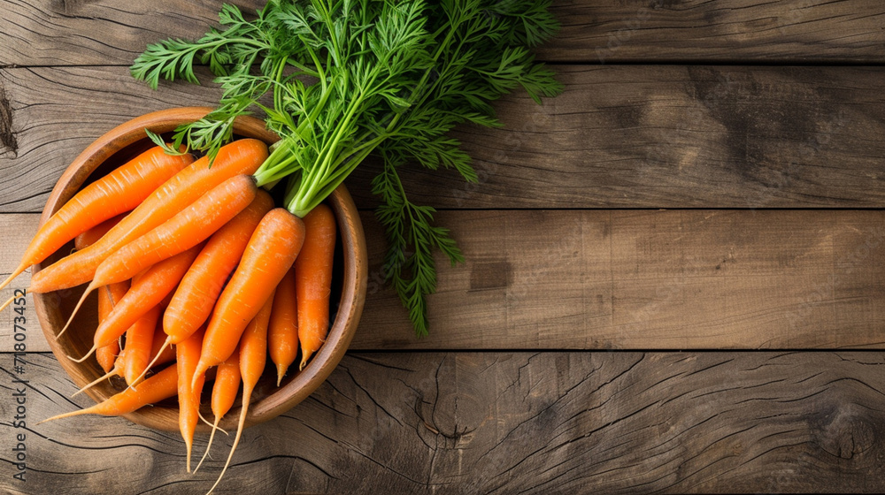 Carrot in a wooden bowl on a table Carrot in a wooden bowl on a table