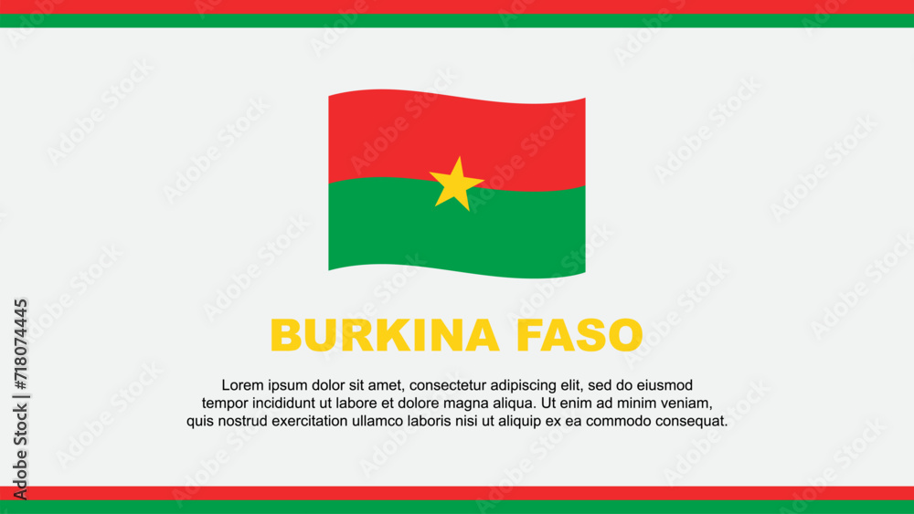 Burkina Faso Flag Abstract Background Design Template. Burkina Faso Independence Day Banner Social Media Vector Illustration. Burkina Faso Design