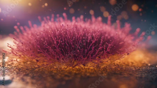   maginary bacteria molecule  Bacteria virus or germs illustration.  Human immune system virus. AI generated image