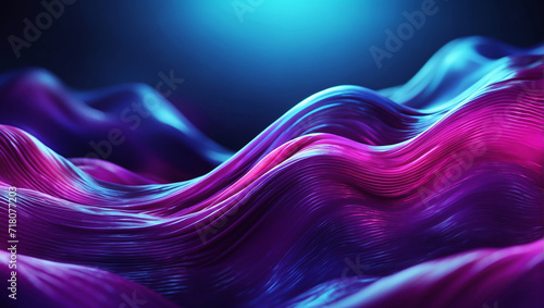 Modern abstract blue purple gradient flowing wave lines banner background. Shiny moving lines design element. Glowing wave. Futuristic technology concept.