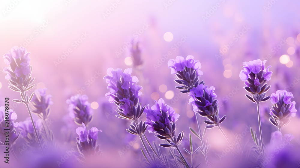 Fototapeta premium lavender flowers on a blurry background