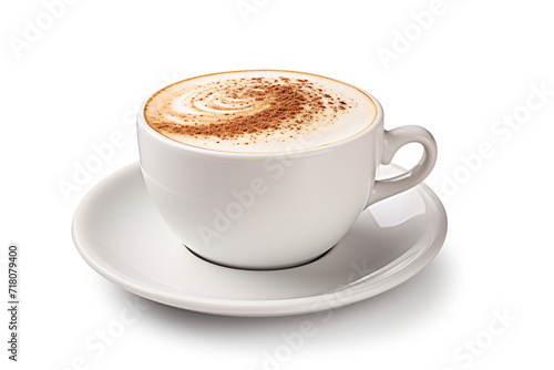 Cappuccino in cup isolated on цршеу background