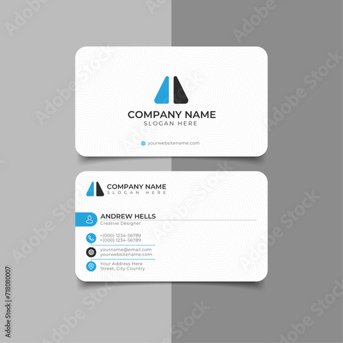 elegant minimal white and blue business card template