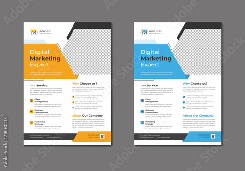 Vector digital marketing agency and corporate business flyer template