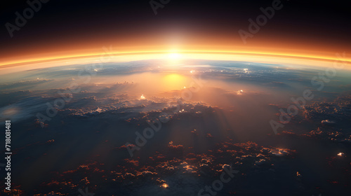 sunrise view from space  horizon  beautiful view