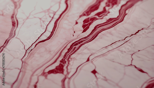 Dark veiny pattern pink marble block