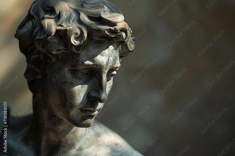 contours of a sculpted figure, with dramatic shadows and a fancy modern blurry background, accentuating the artistry and grace of the statue contours of a sculpted figure, with dramatic shadows and a fancy modern blurry background, accentuating the artistry and grace of the statue