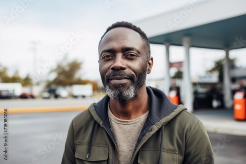 Portrait of a middle aged man working at gas station © Geber86
