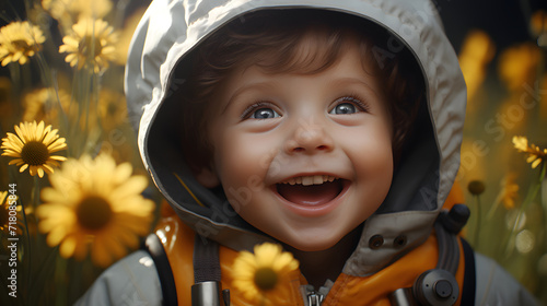 Cute little child in a sunn...