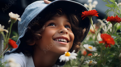 Cute little child in a sunn...