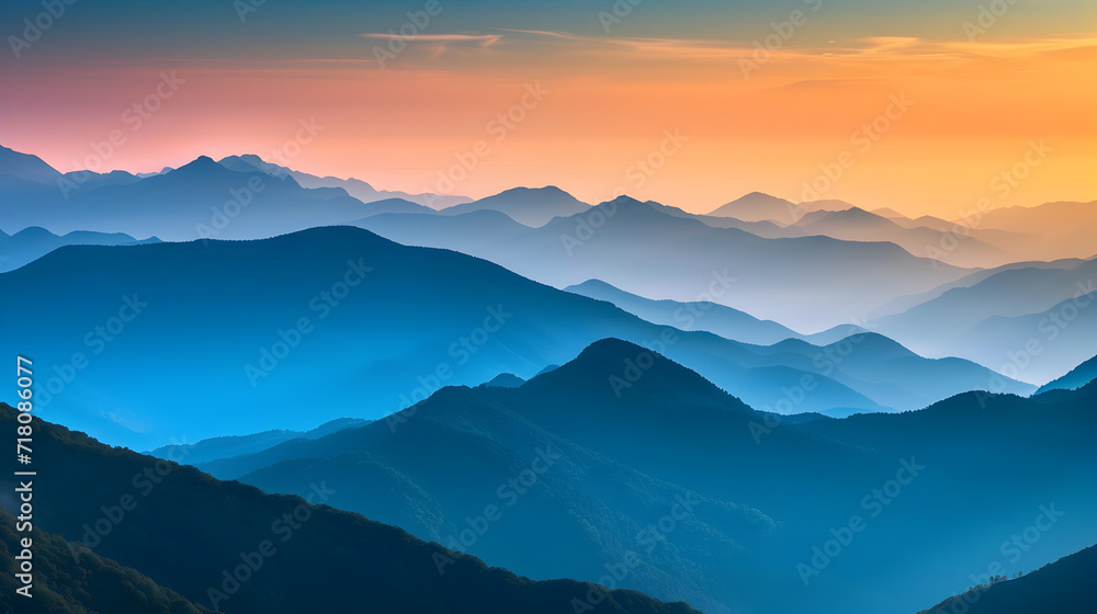 Mountain range at sunrise
