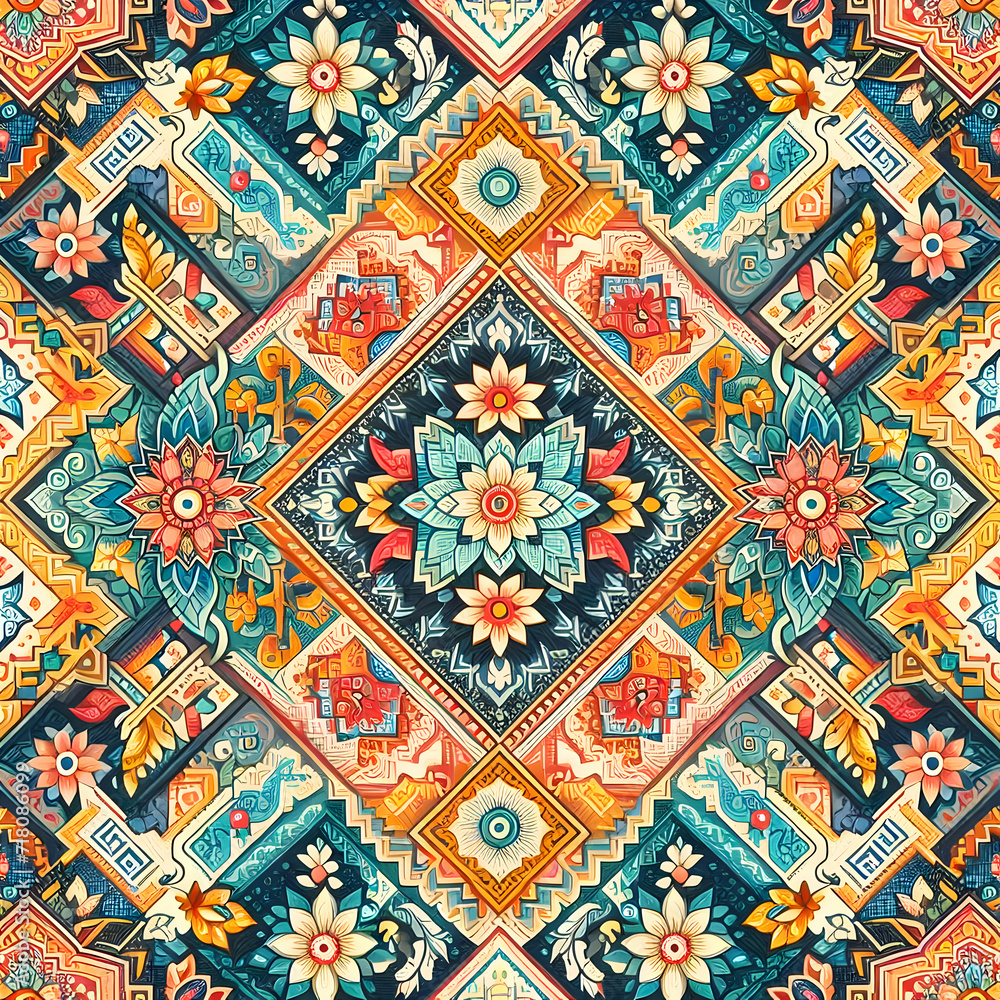 Indian style carpet pattern vector Indian style carpet pattern vector