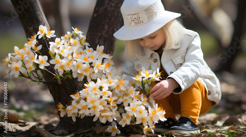 Cute little child in a sunn...