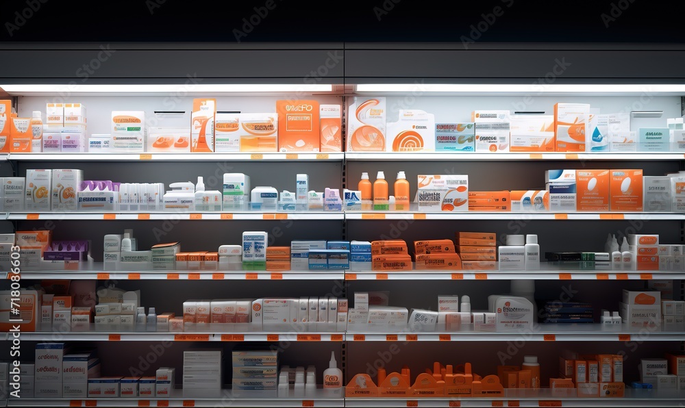A pharmacy shop that sells various kinds of medicine. generative AI