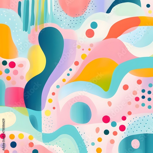 Cute colorful abstract pattern with pastel color palette