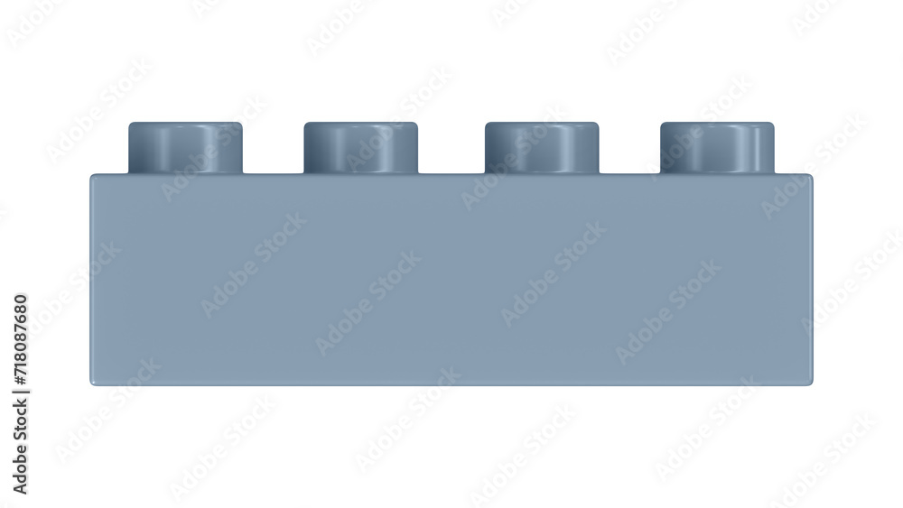 Dusty Blue Block Isolated on a White Background. Close Up View of a Plastic Children Game Brick for Constructors, Front View. High Quality 3D Rendering with a Work Path. 8K Ultra HD, 7680x4320 Dusty Blue Block Isolated on a White Background. Close Up View of a Plastic Children Game Brick for Constructors, Front View. High Quality 3D Rendering with a Work Path. 8K Ultra HD, 7680x4320