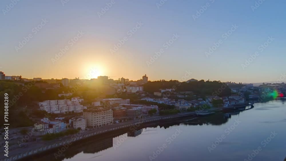 Sunrise over the most emblematic area of Douro river panoramic timelapse. World famous Porto wine production area. Sunrise over the most emblematic area of Douro river panoramic timelapse. World famous Porto wine production area.