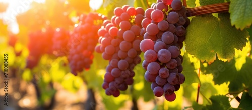 red grapes glisten on a vine in a picturesque vineyard, promising a future of fine wines and vibrant flavors.