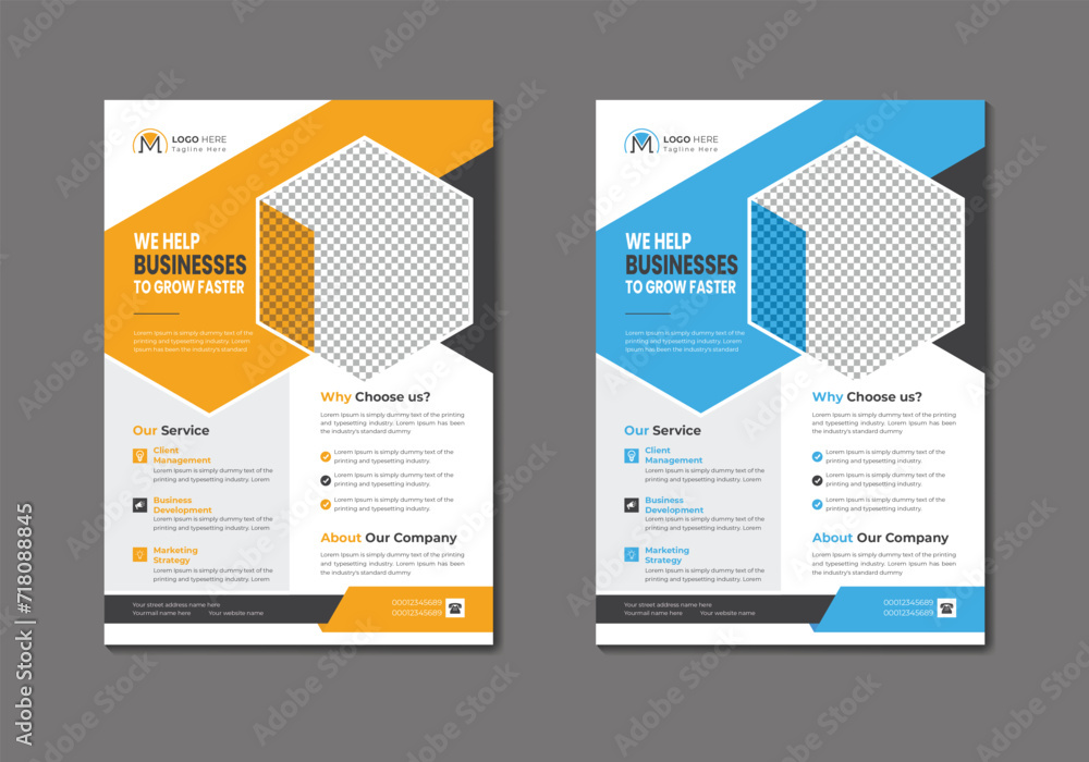 Obraz premium Vector digital marketing agency and corporate business flyer template 