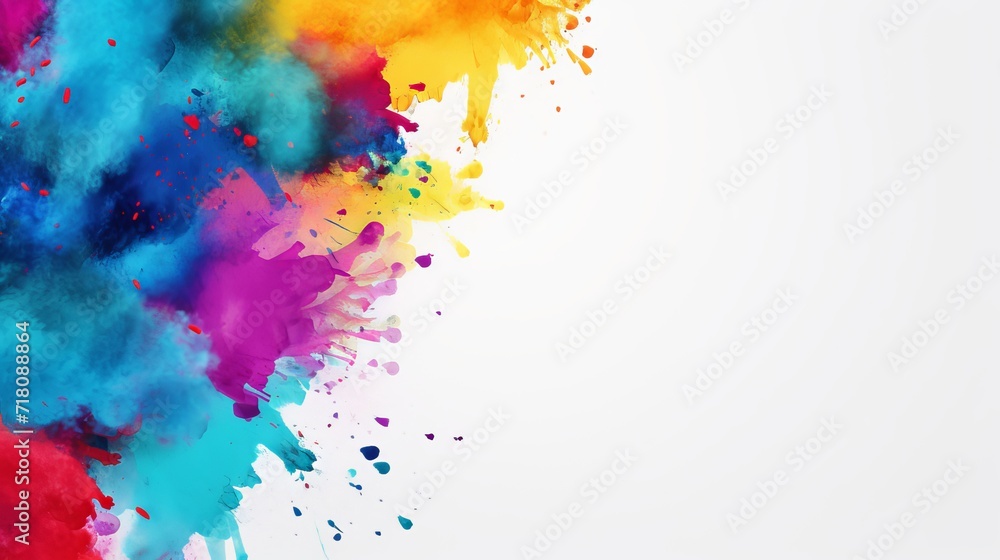 A plain surface with text space and colorful festival colors on it. A plain surface with text space and colorful festival colors on it.