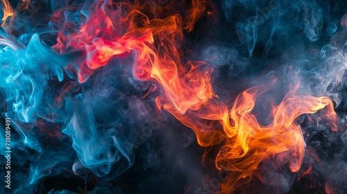 Lively Gathering of Colorful Smokes on a
