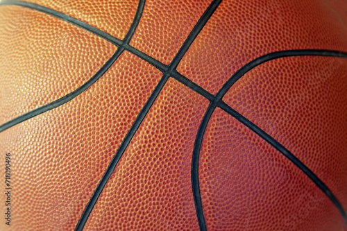 A basketball ball close-up. Sports background, basketball background © Александр Ланевский
