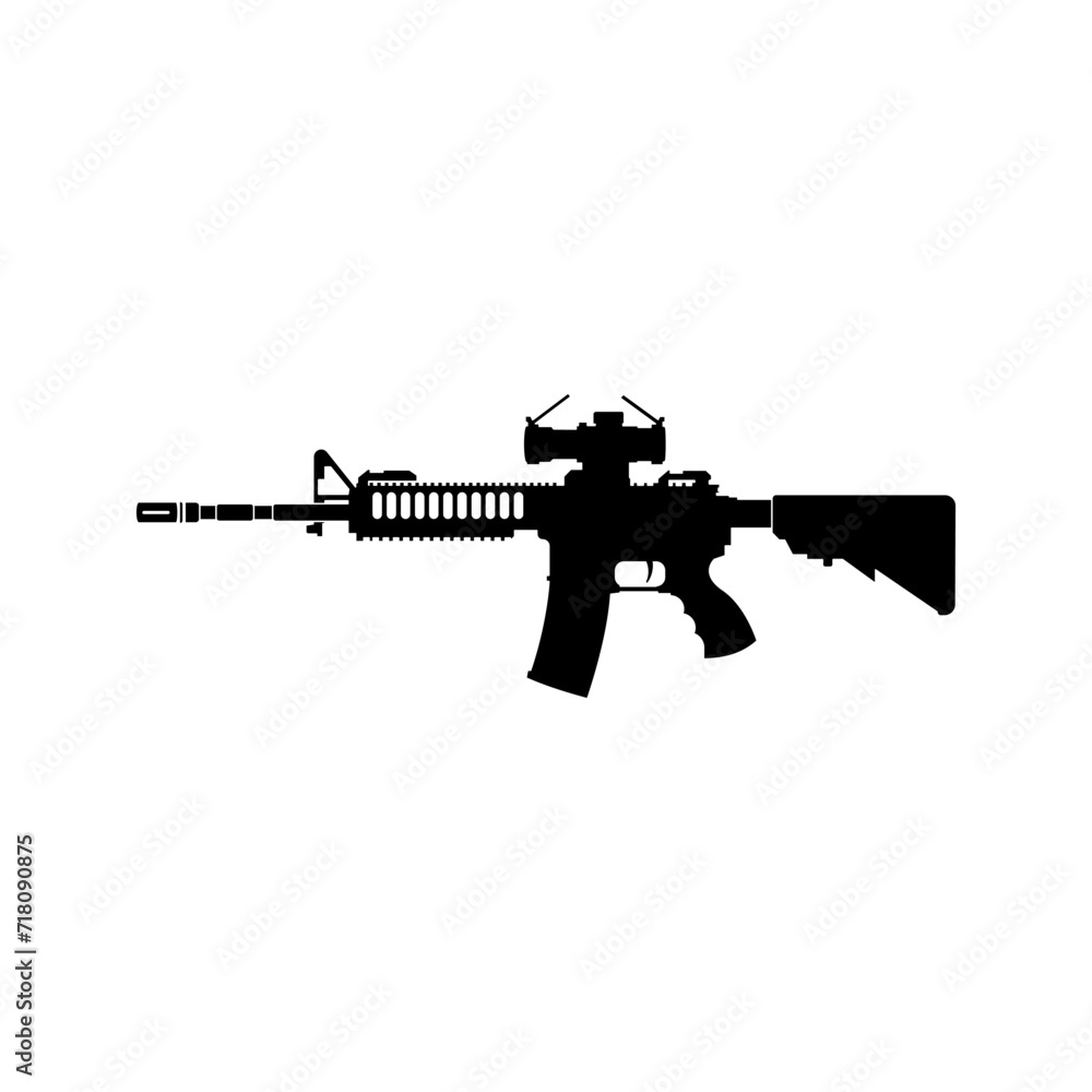 m4 machine gun vector icon, M4 carbine m4 machine gun vector icon, M4 carbine