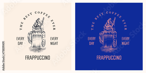 frappuccino - coffee illustration premium logo design