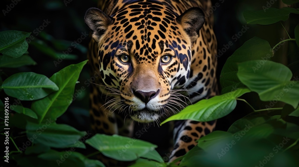 A prowling jaguar in a South American rainforest A prowling jaguar in a South American rainforest
