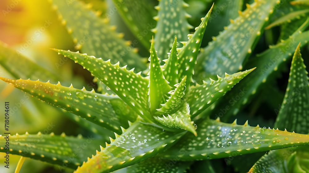 Sunlit Aloe Vera Plant Freshness and Natural Healing Concept Sunlit Aloe Vera Plant Freshness and Natural Healing Concept