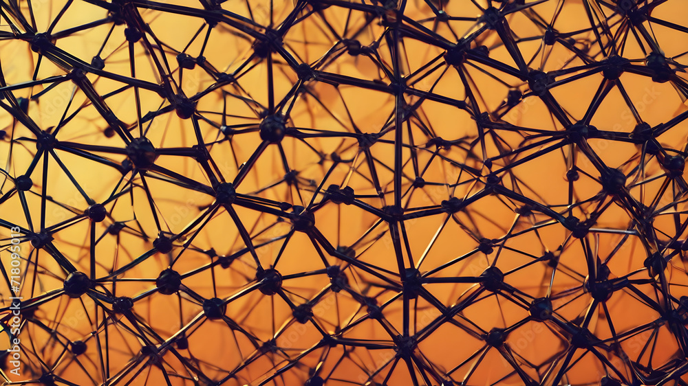 Wireframe geometric connectivity network tech background concept. Abstract wireframe line and dots, AI generated image, ai Wireframe geometric connectivity network tech background concept. Abstract wireframe line and dots, AI generated image, ai