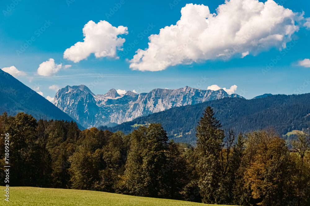 Alpine summer view with Mount Reiteralpe near Berchtesgaden, Bavaria, Germany