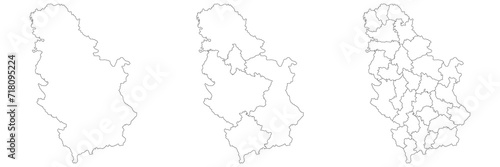 Serbia map. Map of Serbia in white set