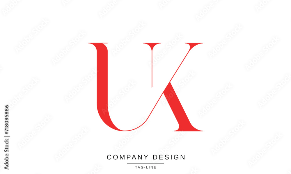 KU, UK, Abstract Letters Logo Monogram KU, UK, Abstract Letters Logo Monogram