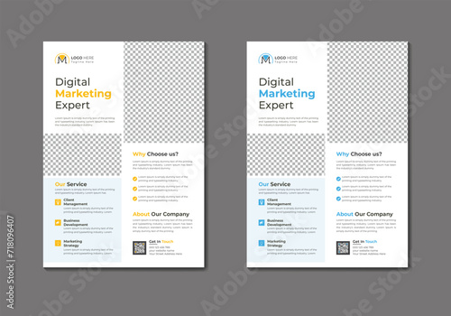 Vector digital marketing agency and corporate business flyer template 