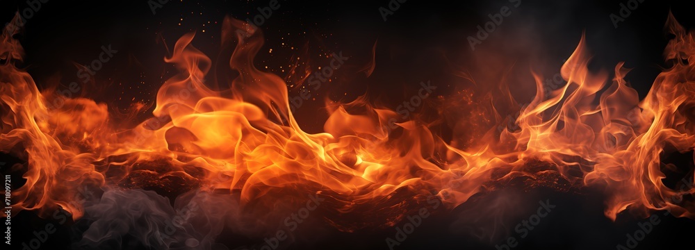An illustration of hot red and orange flames photographed in front of a black background An illustration of hot red and orange flames photographed in front of a black background