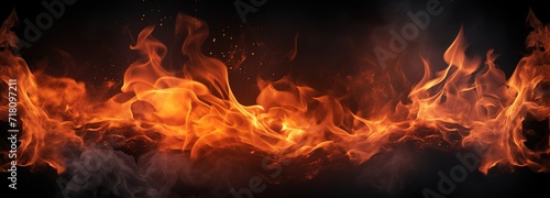 An illustration of hot red and orange flames photographed in front of a black background