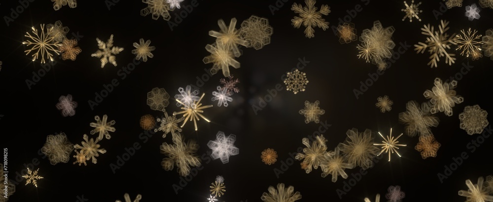 Festive Snowstorm: Magnificent 3D Illustration Showcasing Falling Christmas Snowflakes Festive Snowstorm: Magnificent 3D Illustration Showcasing Falling Christmas Snowflakes
