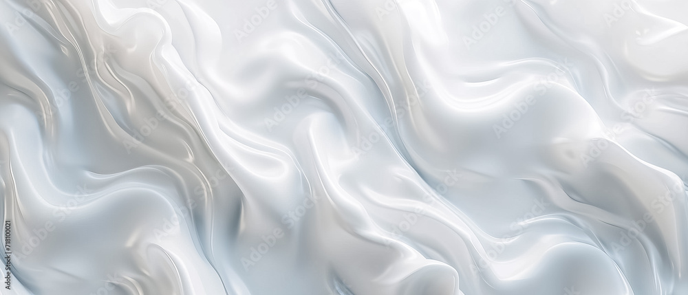 Silk fabric White color, feel Liquid glue ,background ultrawide 21:9 wallpaper banner cover - obrazy, fototapety, plakaty 