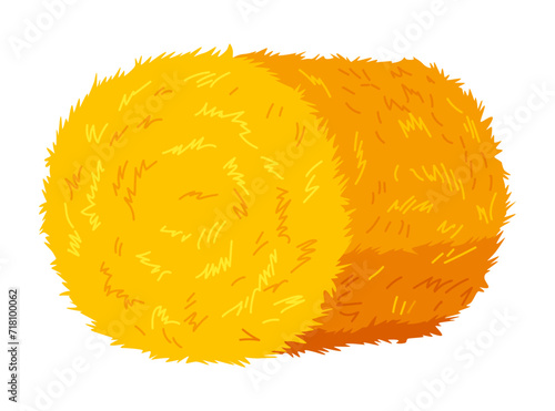 Roll of hay. Round hay bales. Dried haystack isolated on white background. Farming haymow bale hayloft vector illustration, haystack, hayrick