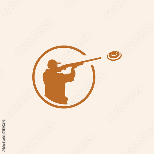 Sporting Clays Target and Sport Shotgun Gun Club Logo Template