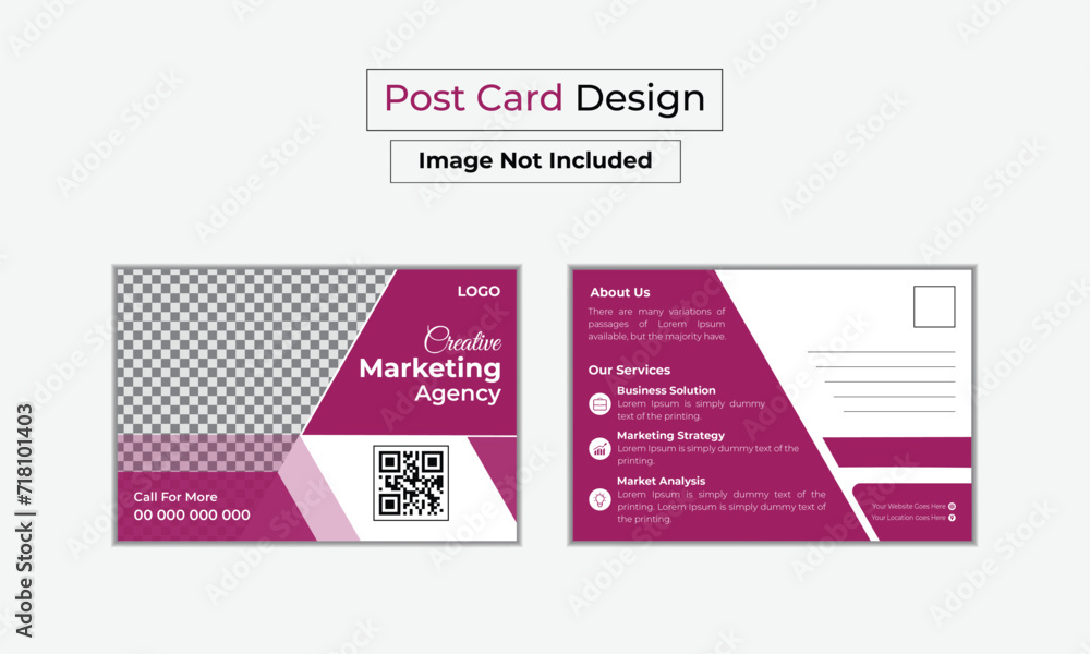 Obraz premium Corporate Postcard Template Design Postcard Design Creative postcard design template