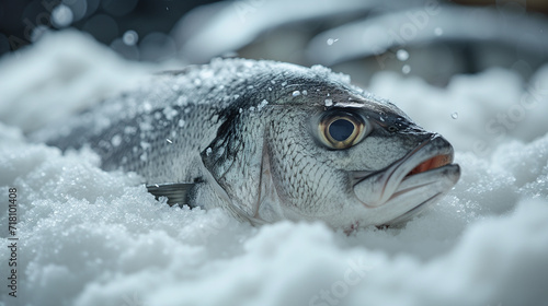 Frost-Adorned Sea Bass: A Winter's Tale of Pristine Ocean Delicacy