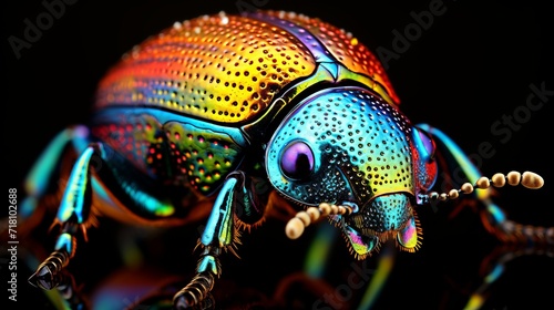 Macro close up of a vibrant beetle   exquisite wildlife photography capturing intricate details © Andrei